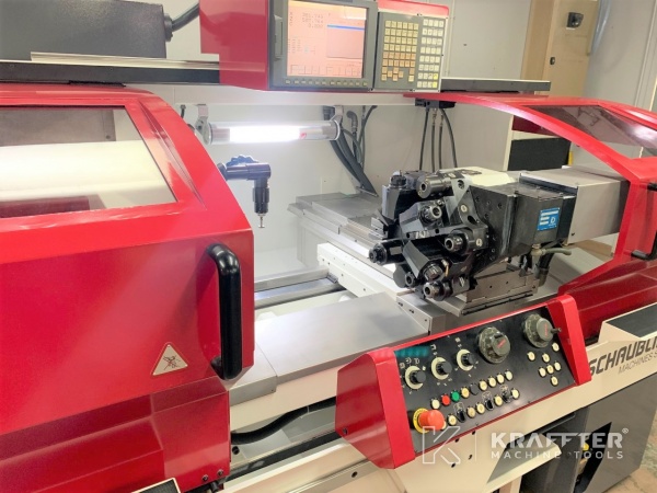 Präzisionsbearbeitung mit gebrauchten CNC Drehmaschine SCHAUBLIN 180 CNC R-TM A2-5 20689-958